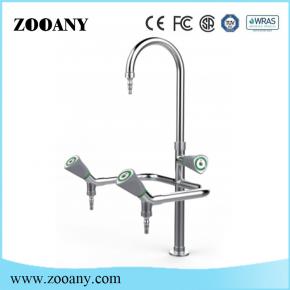 ZAKA1S Stainless steel triple outlet goose neck laboratory faucet