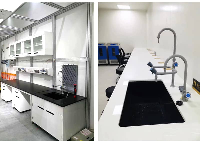 Experimental bench with sink and <a href=https://www.zooany.com/Faucets.html target='_blank'>faucet</a> Experimental bench with sink and faucet