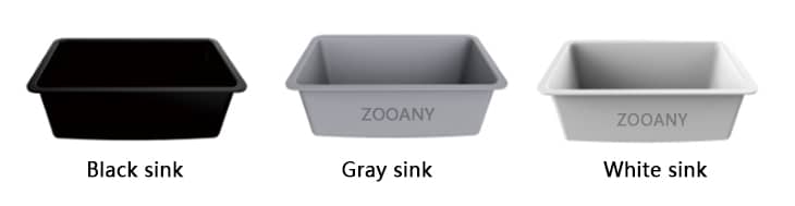Various colors of polypropylene sink